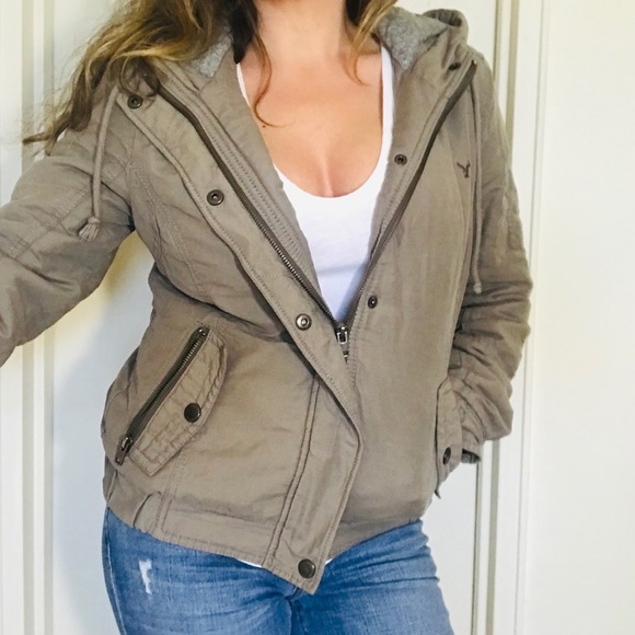 American Eagle Outfitters Jackets & Blazers - American Eagle Outfitters Hooded Bomber Jacket S
